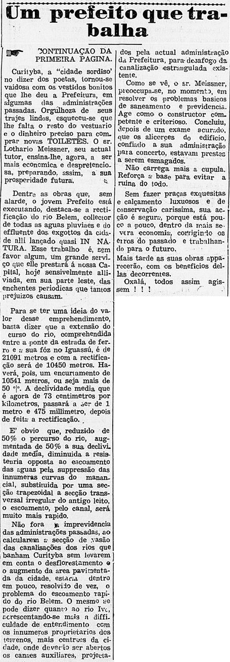 In: Jornal Correio do Paraná. Anno II, n.° 238. Curitiba: 1 de março de 1933. p.1 e 8.
