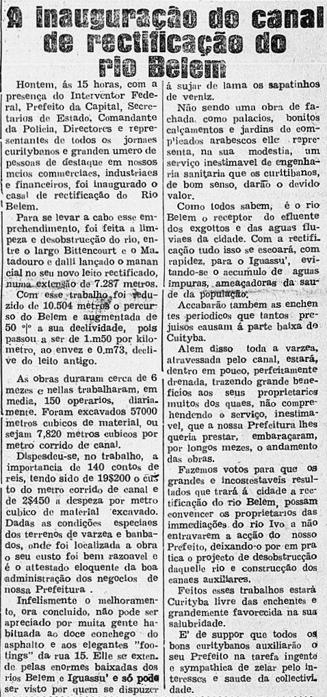 In: Jornal Correio do Paraná. Anno II, n.° 284. Curitiba: 26 de abril de 1933. p.1.